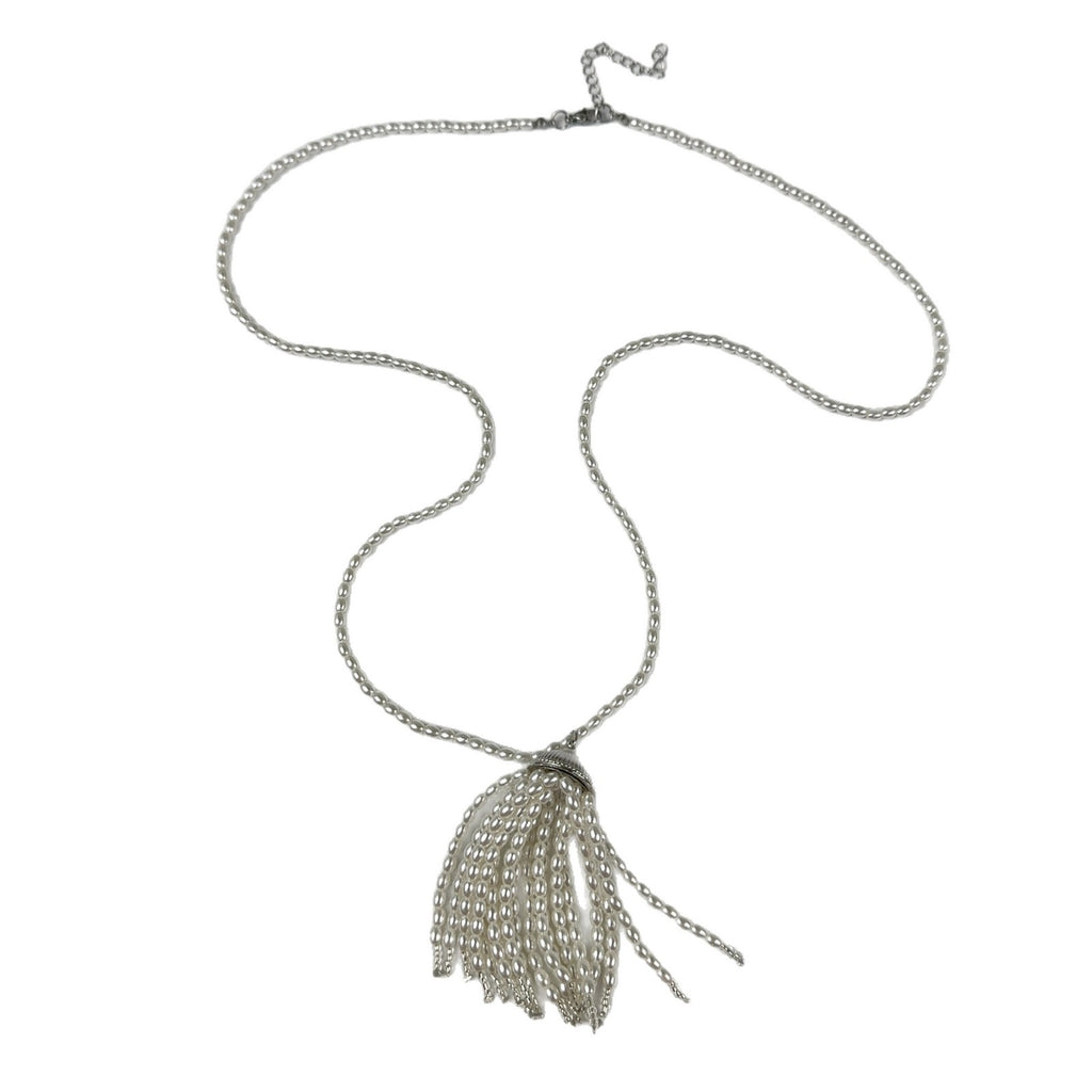 Women's Pearl Tassel Necklace Spring And Summer Long Rice Pearl Necklace