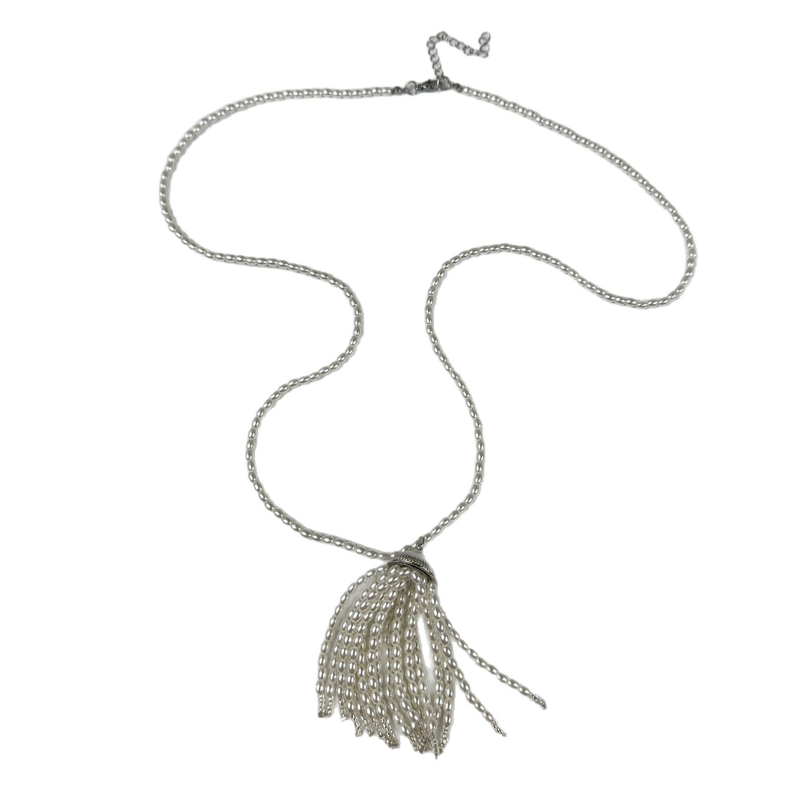 Women's Pearl Tassel Necklace Spring And Summer Long Rice Pearl Necklace