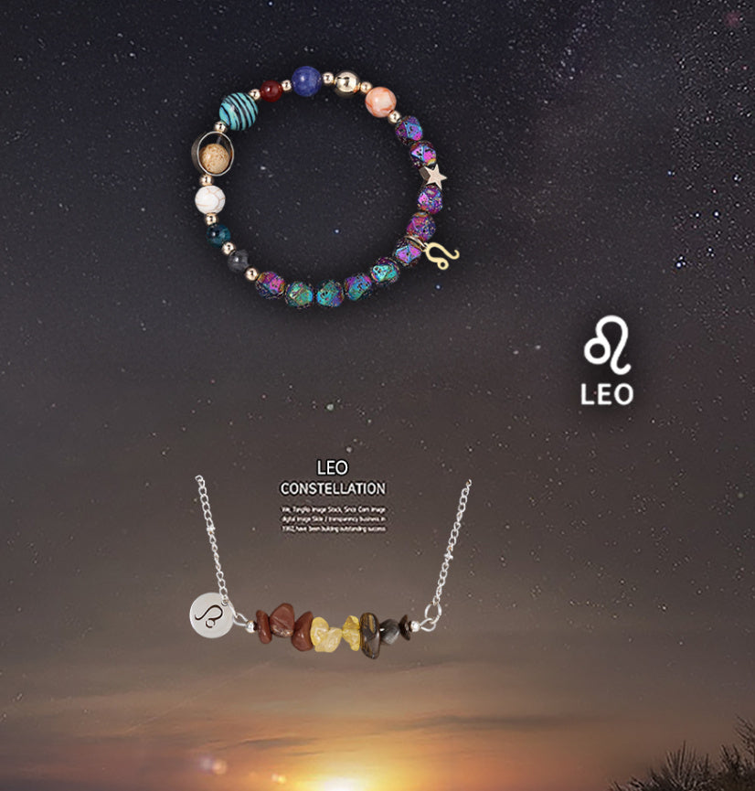 Natural Stone Necklace Set For The 12 Zodiac Signs