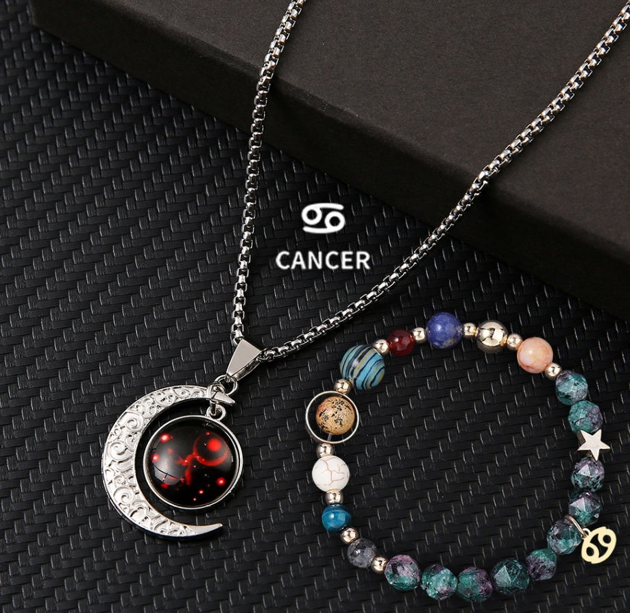 Natural Stone Necklace Set For The 12 Zodiac Signs