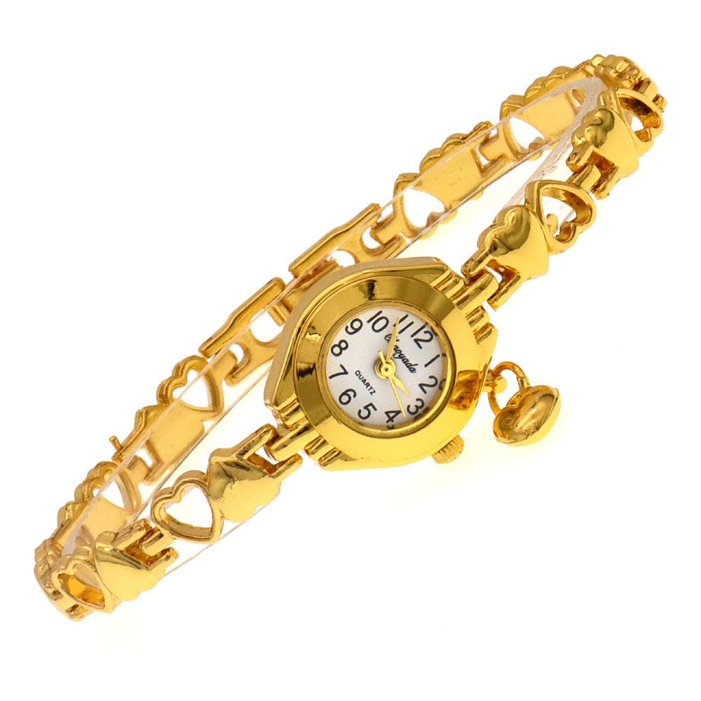 Hollow Heart Solid Bracelet Quartz Watch