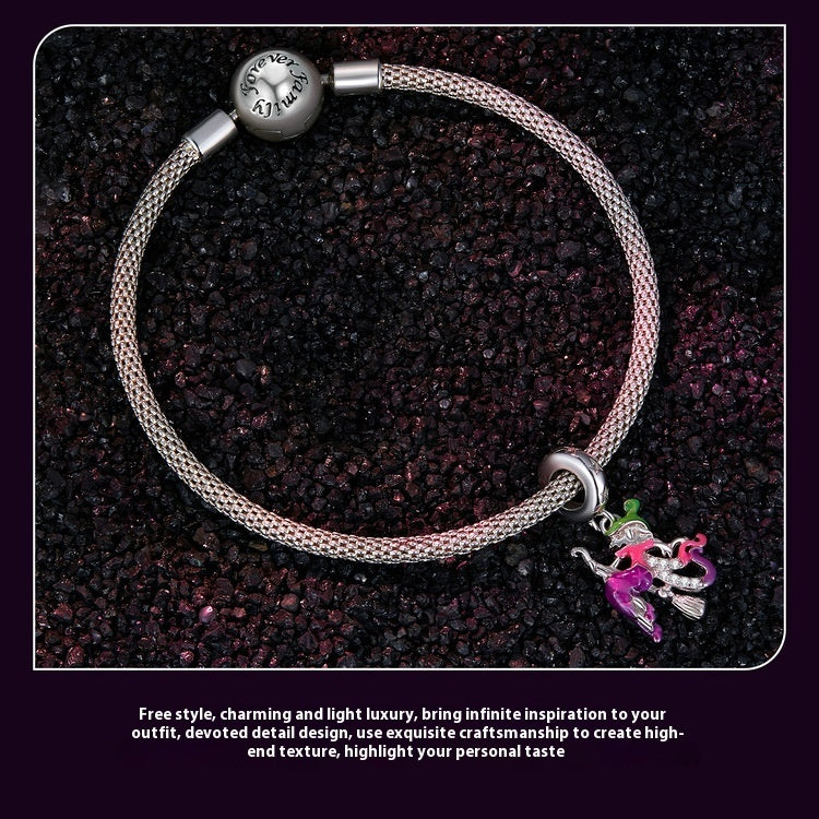 Original Halloween Broom Fluorescent Diy Bracelet Necklace Pendant