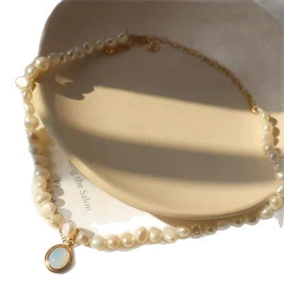 All-match Irregular Baroque Pearl Beaded Light Luxury High-grade Clavicle Chain