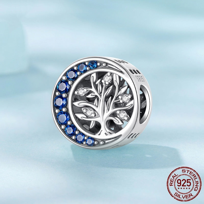 S925 Sterling Silver Moon Life Beaded Bracelet Beads Accessories