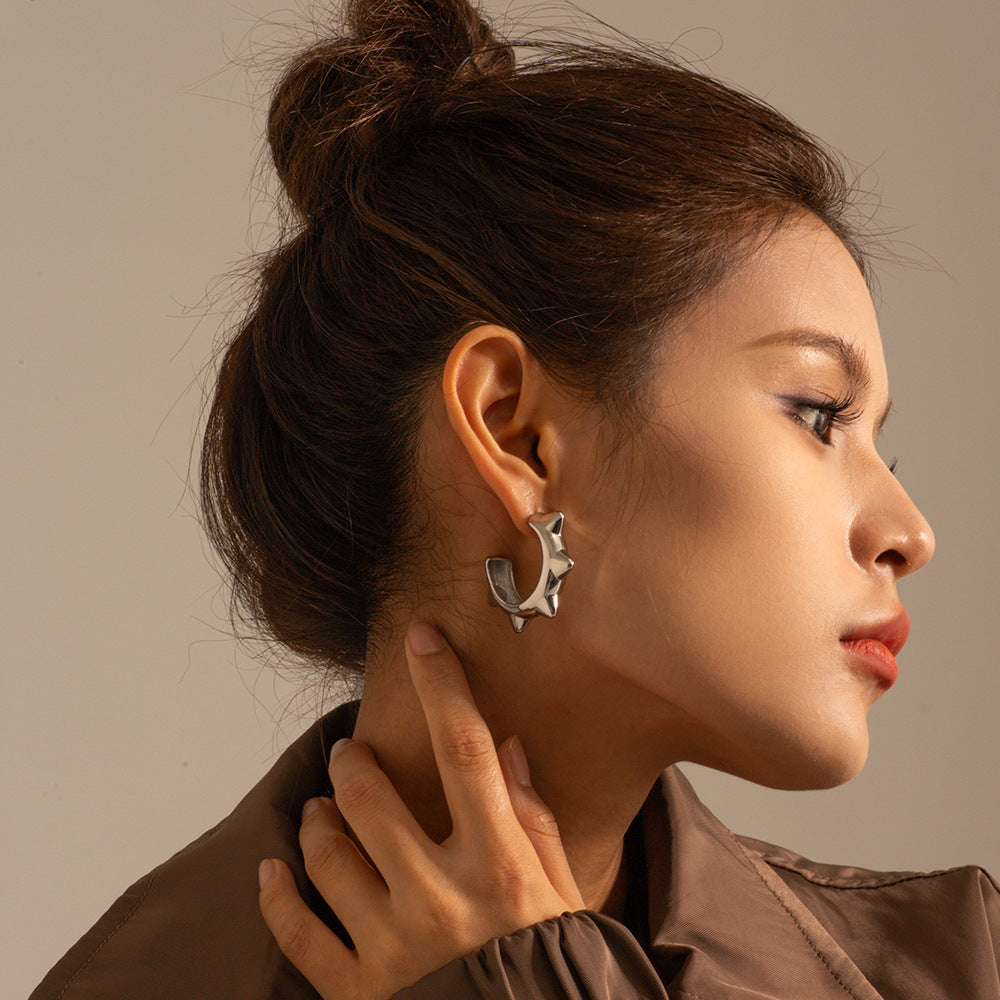 Titanium Steel Earrings Special-interest Design Female Earrings