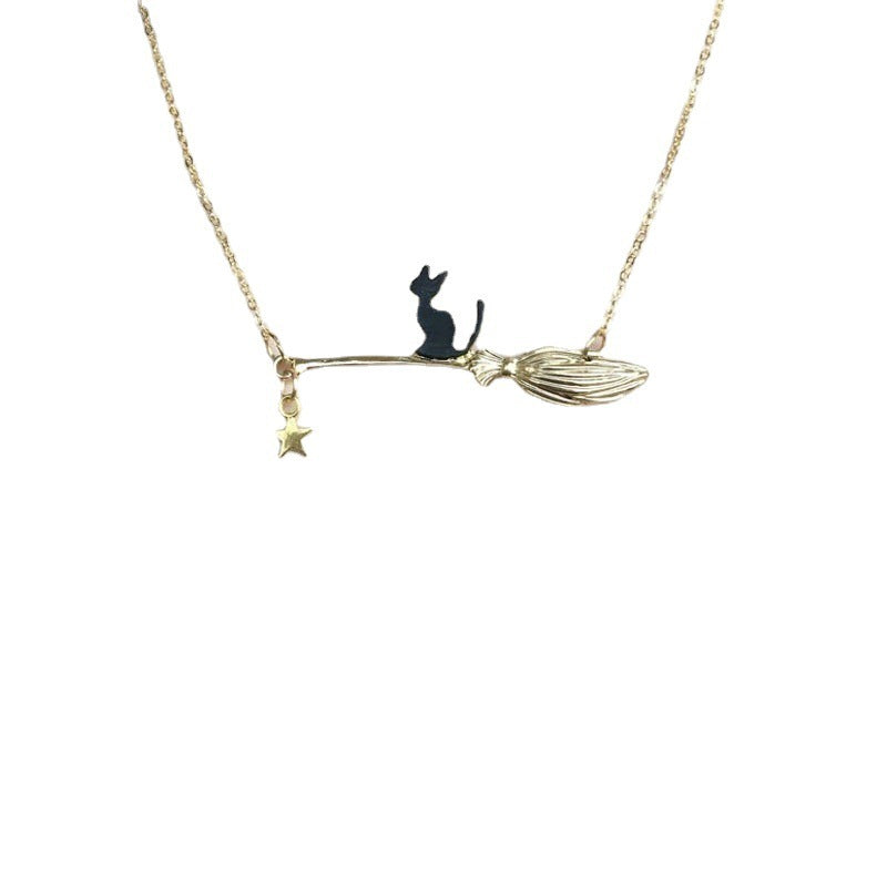 Halloween Ornaments Black Cat Necklace For Women