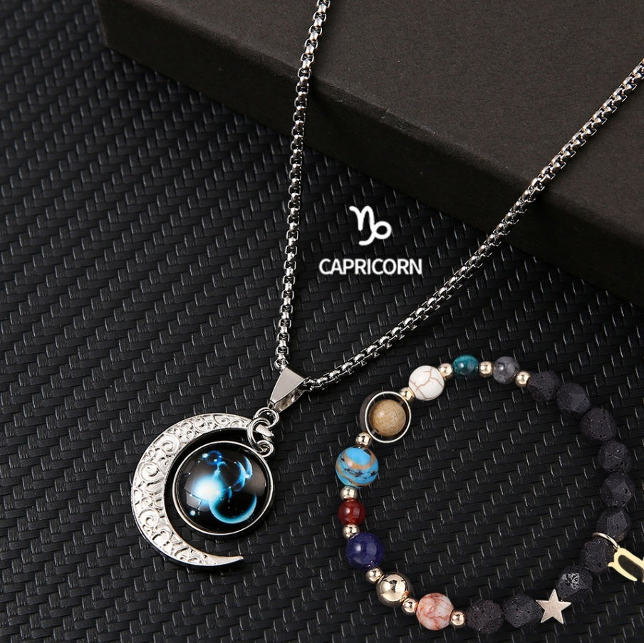 Natural Stone Necklace Set For The 12 Zodiac Signs