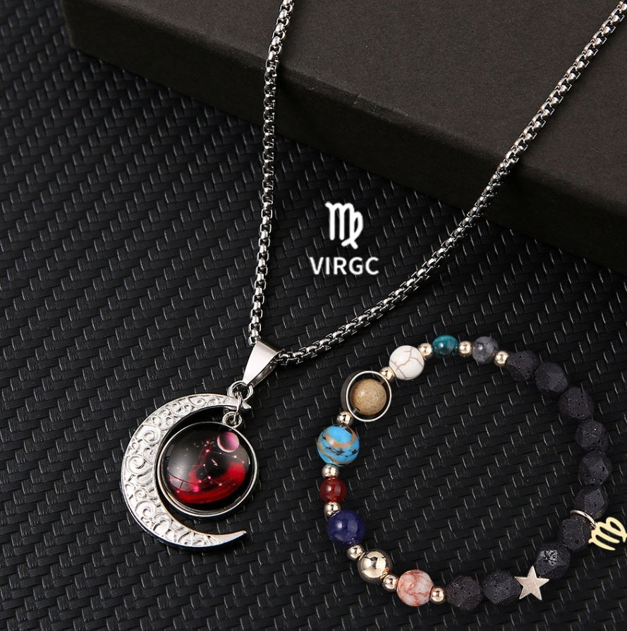 Natural Stone Necklace Set For The 12 Zodiac Signs