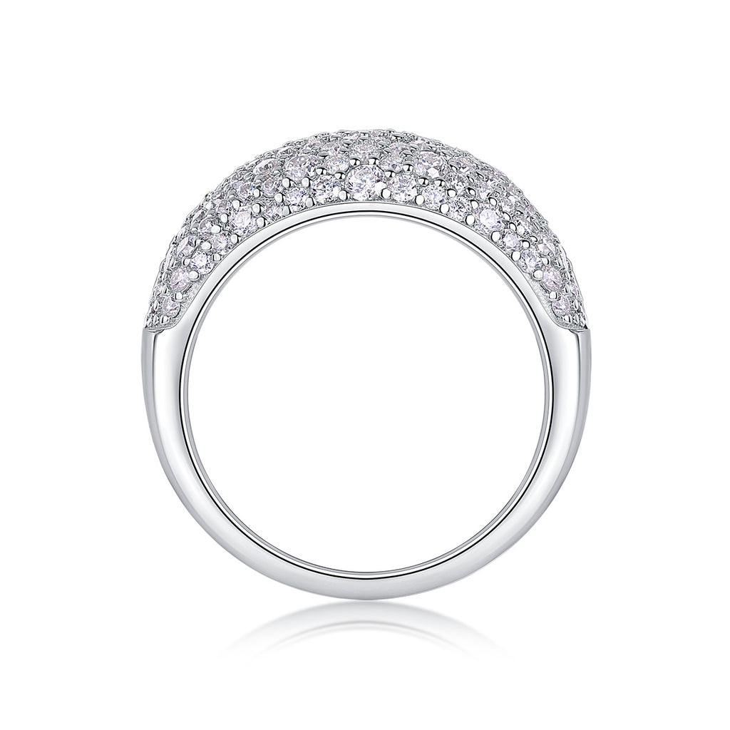 Moonlit Night Stars - A Wedding Ring Set With Top-quality Moissanite S925 Silver And Platinum-plated Diamond. The Ring Can Be Inspected With A Diamond Pen
