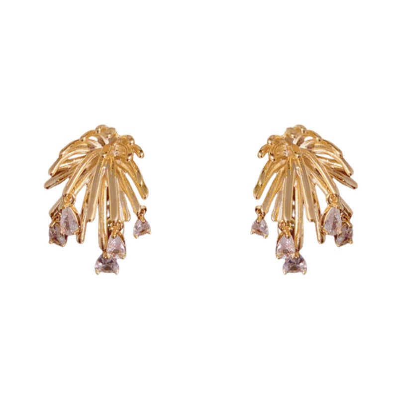 Fireworks Zircon Water Drop Earrings Women