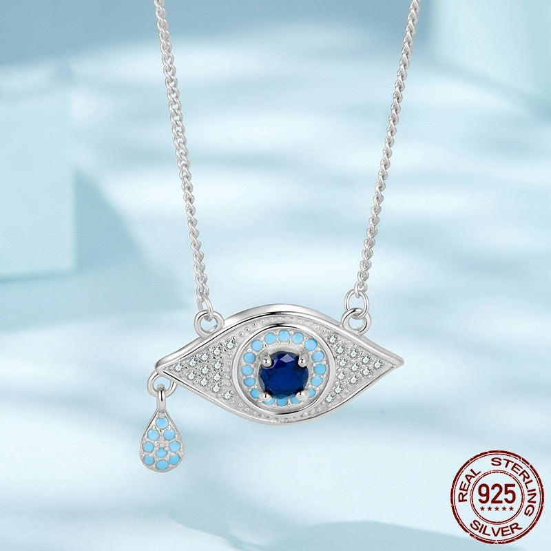 Fashion S925 Sterling Silver Devil's Eye Necklace