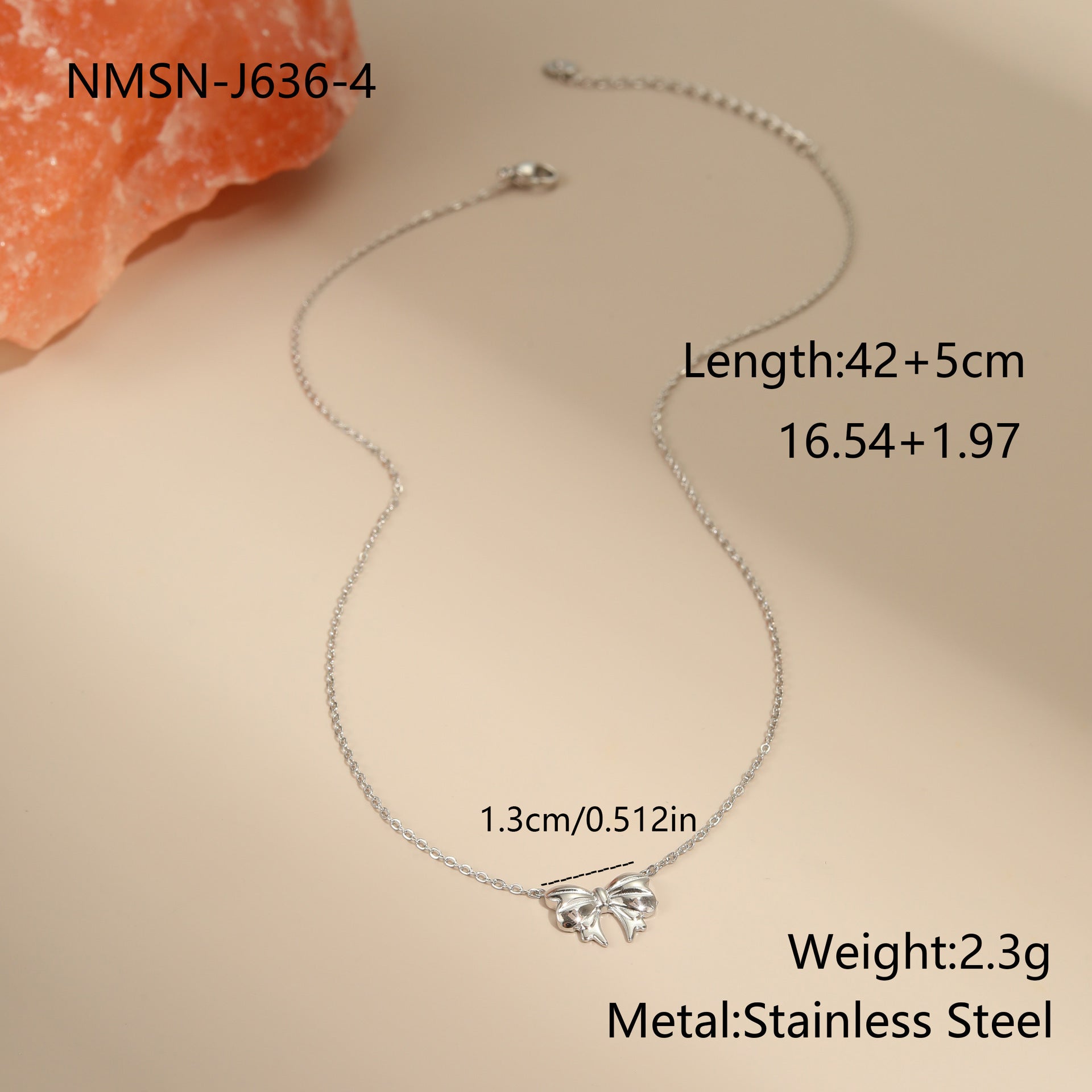 Bow Stainless Steel Necklace Gold-plated Design Light Luxury