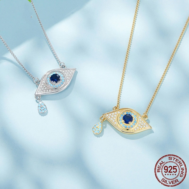 Fashion S925 Sterling Silver Devil's Eye Necklace