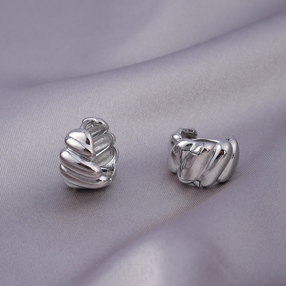 Micro Zircon-encrusted Stud Earrings Woven Twisted Gold Light Luxury High-end Sense