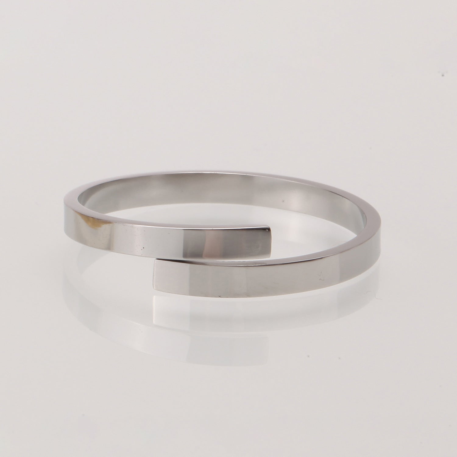 Simple Stainless Steel Geometric Glossy Ring