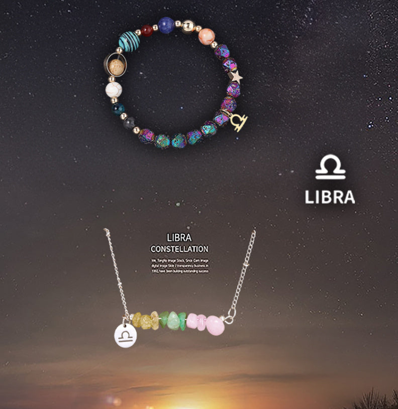 Natural Stone Necklace Set For The 12 Zodiac Signs