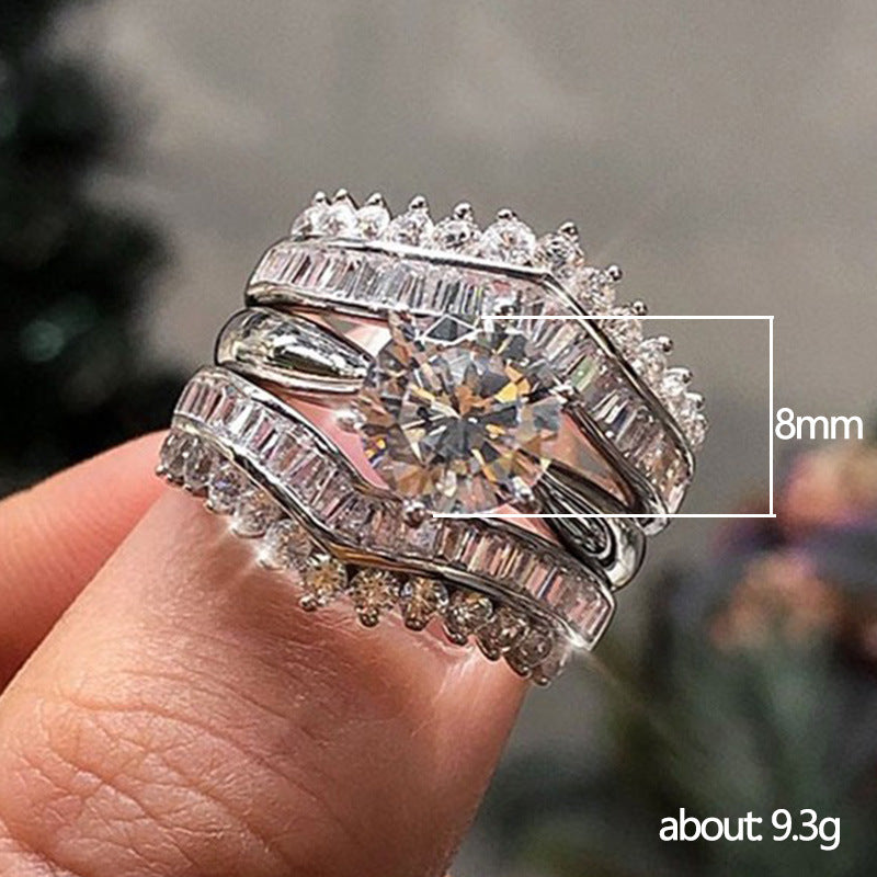 European And American Couples Three-piece Set Ring