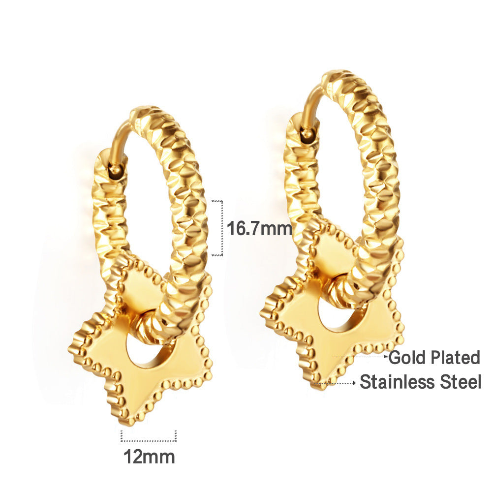 European And American Fashion Electroplating 18K Gold Earrings