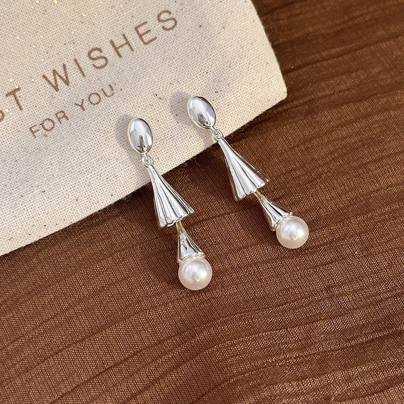 Long Wind Chime Pearl Mosquito Coil Plate Ear Clip