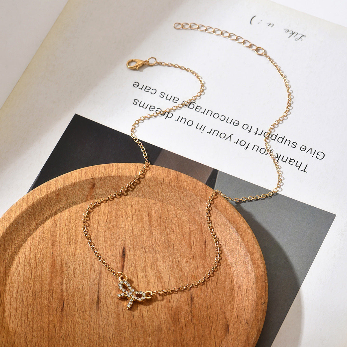 Bow Necklace Women's Diamond Fashion Short Necklace Bracelet
