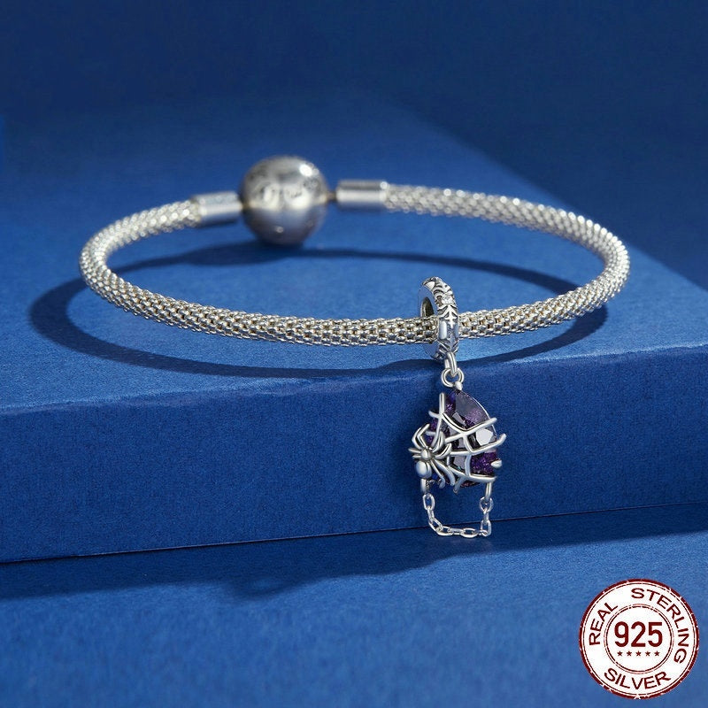 Halloween Spider Diy Bracelet Necklace Pendant S925 Silver Beaded
