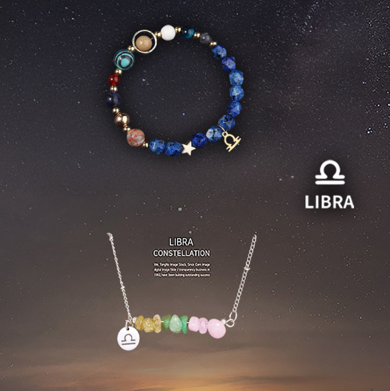 Natural Stone Necklace Set For The 12 Zodiac Signs