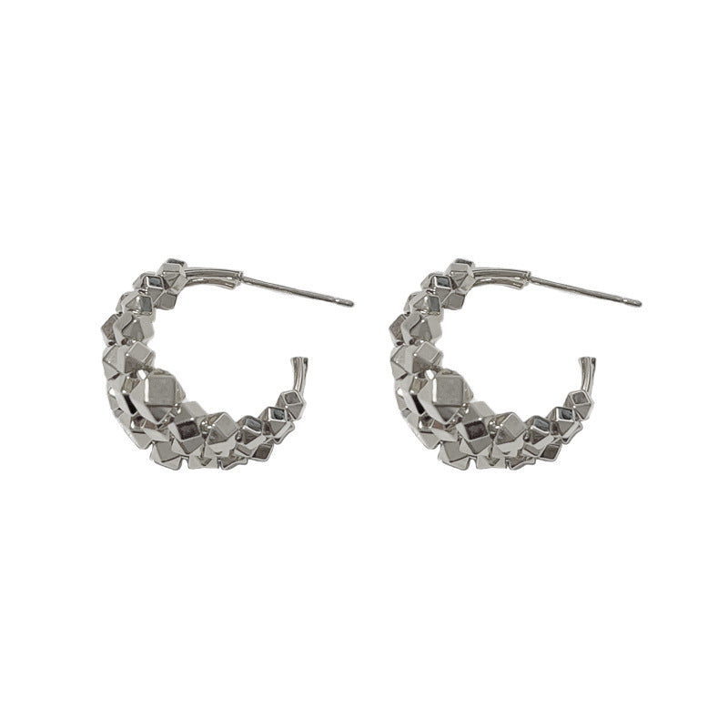 Metal Multi Layer Silver Ear Ring