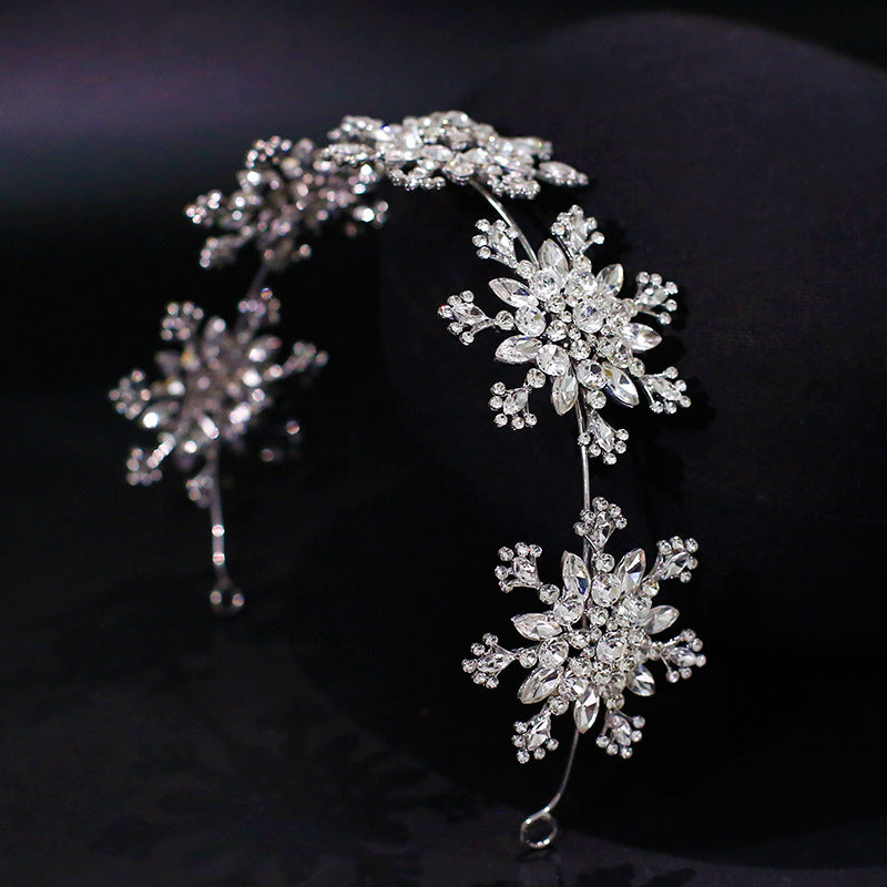 Bride Wedding Headdress Fashion Shiny Rhinestone Snowflake Headband Gas