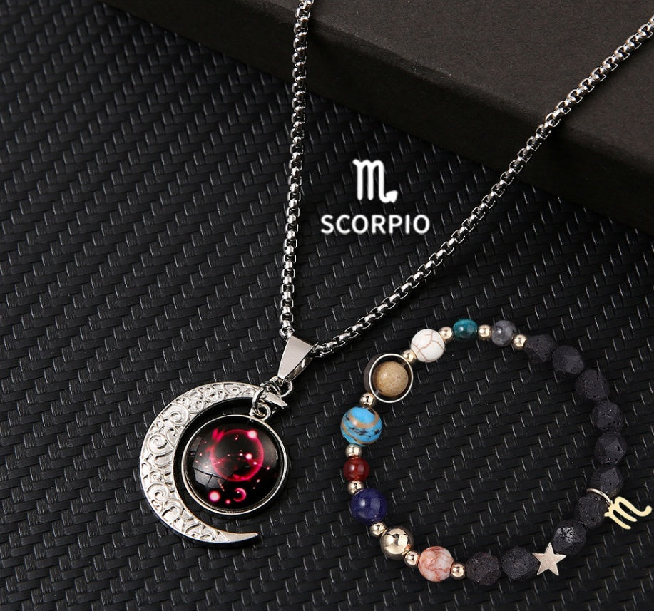 Natural Stone Necklace Set For The 12 Zodiac Signs