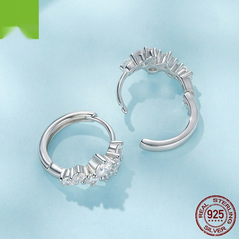 Exquisite Flash Zircon Earrings Women's Light Luxury All-matching