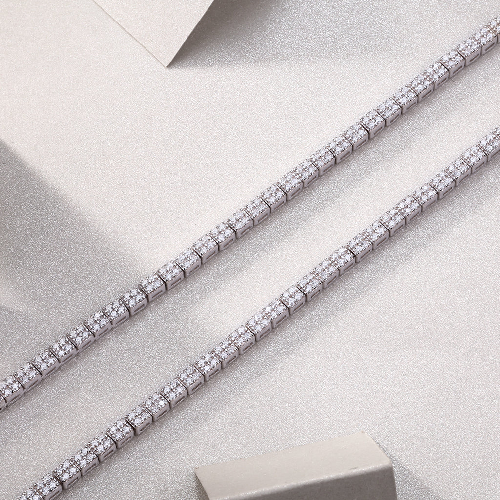 Winter Lake Luxury Fashion Set Mosan Diamond S925 Silver Necklace Rivaling Natural Diamonds