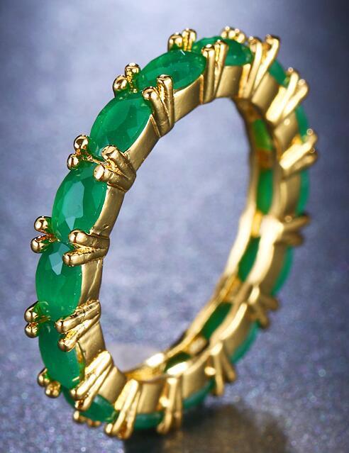 Real Gold Plating Single Row T Square Zircon Ring