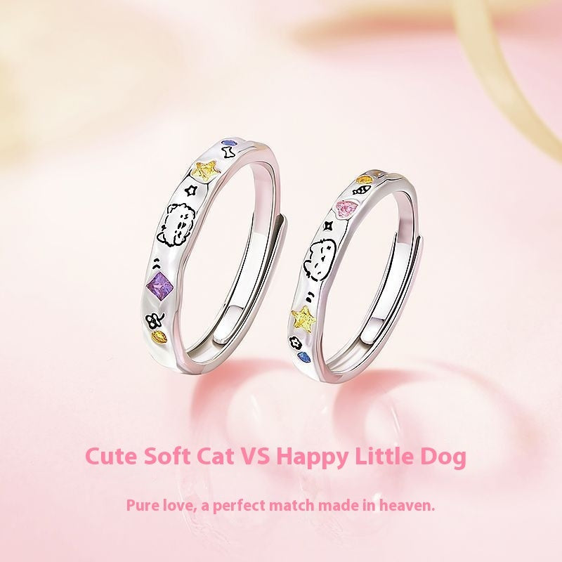 S925 Sterling Silver Cute Pet Ring