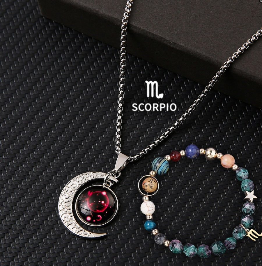 Natural Stone Necklace Set For The 12 Zodiac Signs