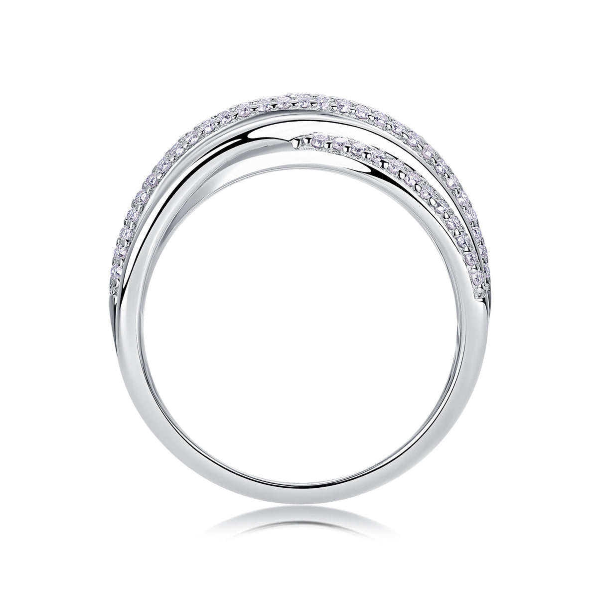 Brilliant Interweaving - A Wedding Ring Set With Top-quality Moissanite S925 Silver And Platinum-plated Diamond Can Be Inspected With A Diamond Pen