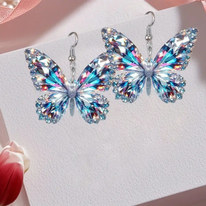Colorful Sparkling 2D Acrylic Earrings Fashion Creativity