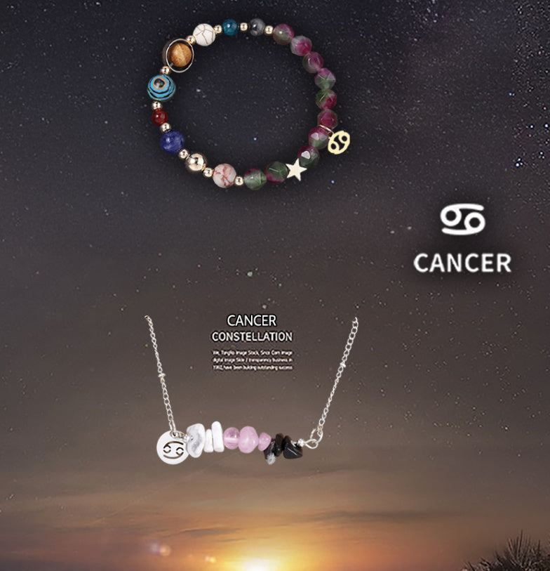 Natural Stone Necklace Set For The 12 Zodiac Signs