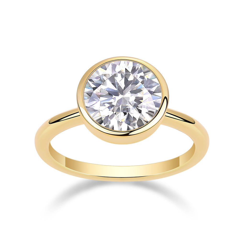 Time Foam - A Diamond Wedding Ring Set With Top-quality Round Moissanite S925 In Silver And Gold-plated. The Ring Can Be Inspected With A Diamond Pen