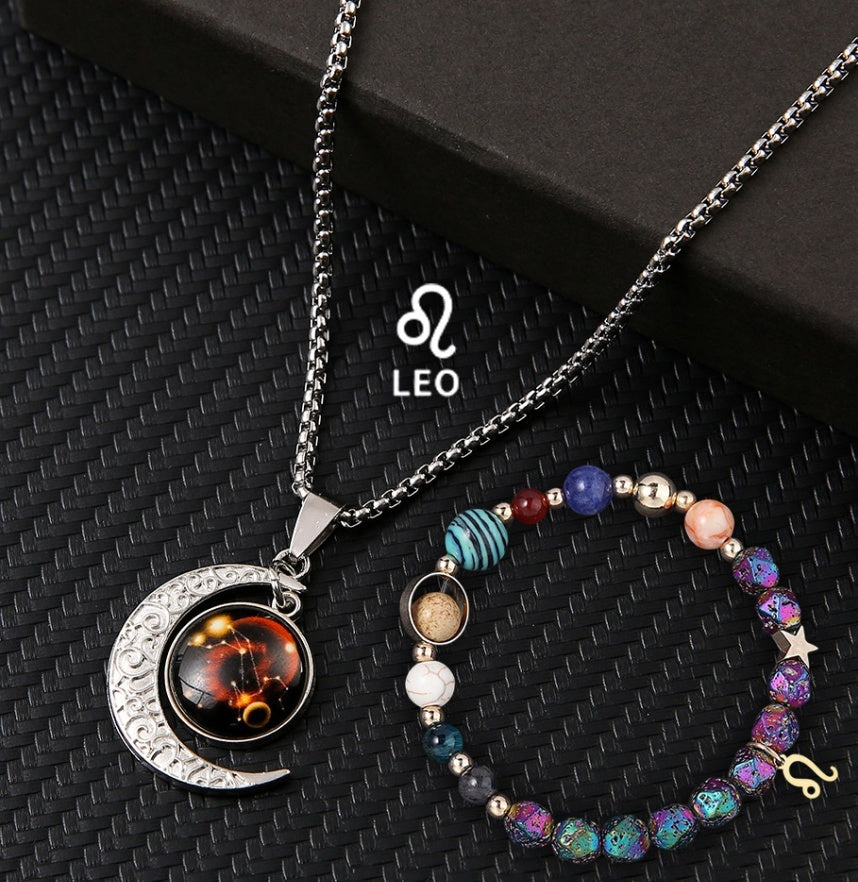 Natural Stone Necklace Set For The 12 Zodiac Signs