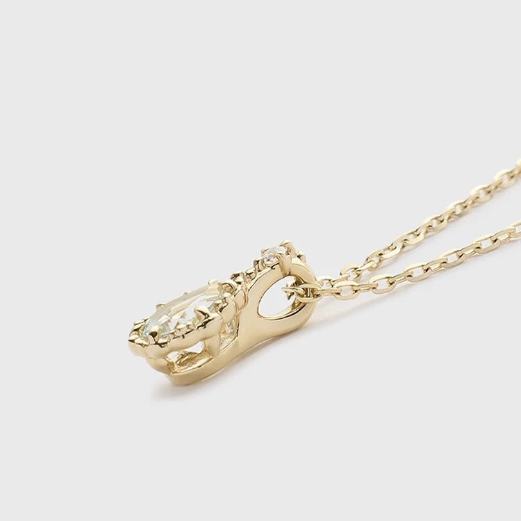 Aquamarine Blue Sky Flower Water Drop Hollow Corrugated Necklace