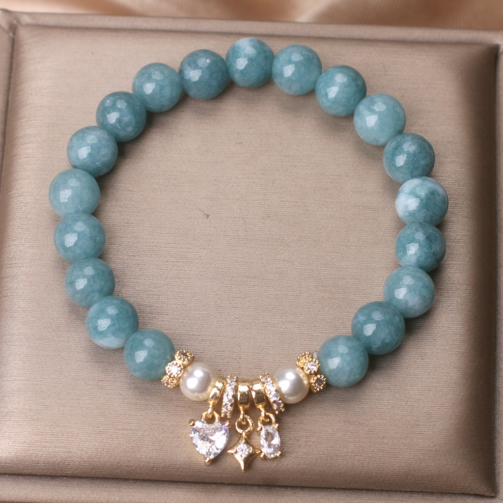 Blue Water Jade Bracelet For Women Light Luxury Minority High-grade