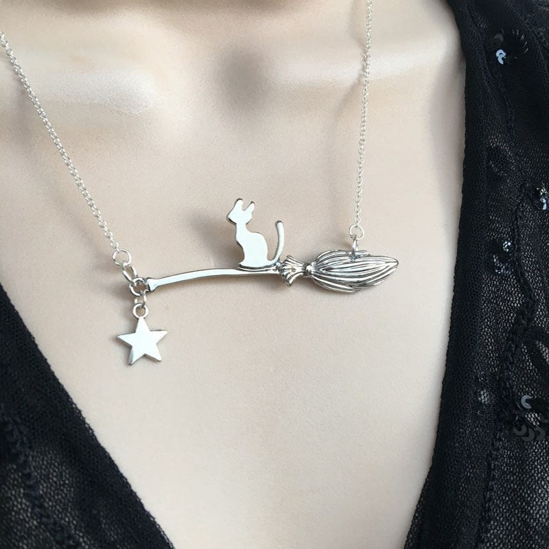 Halloween Ornaments Black Cat Necklace For Women