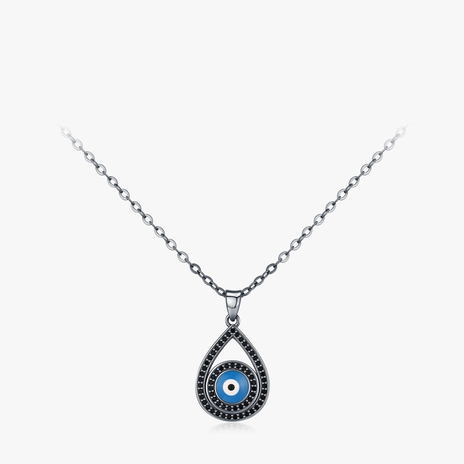 S925 Sterling Silver Dark Series Funny Ghost Big Eye Necklace For Women