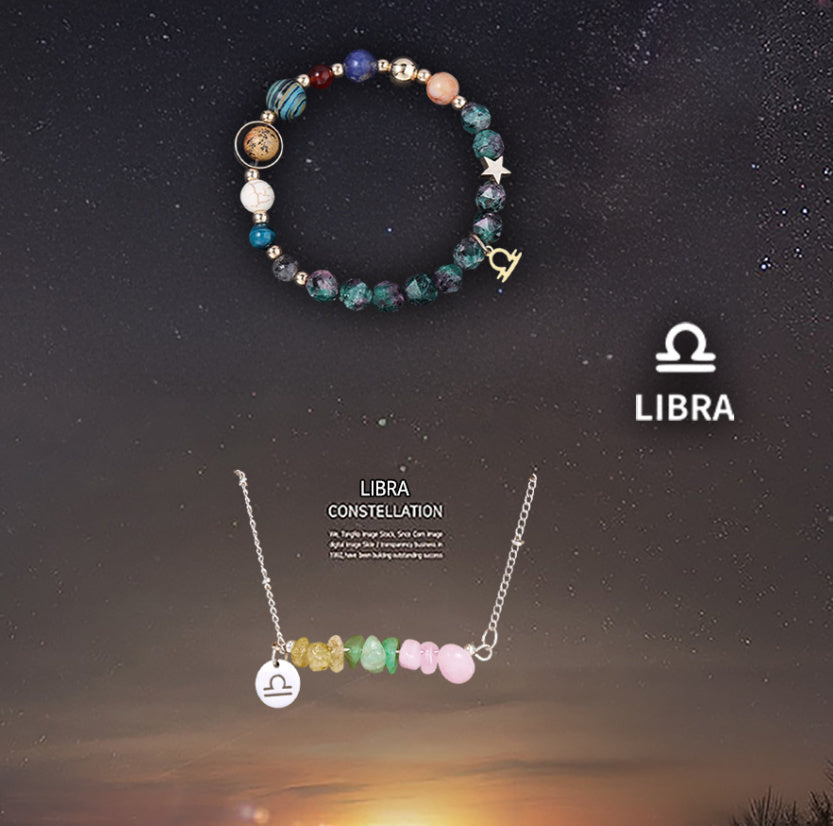 Natural Stone Necklace Set For The 12 Zodiac Signs