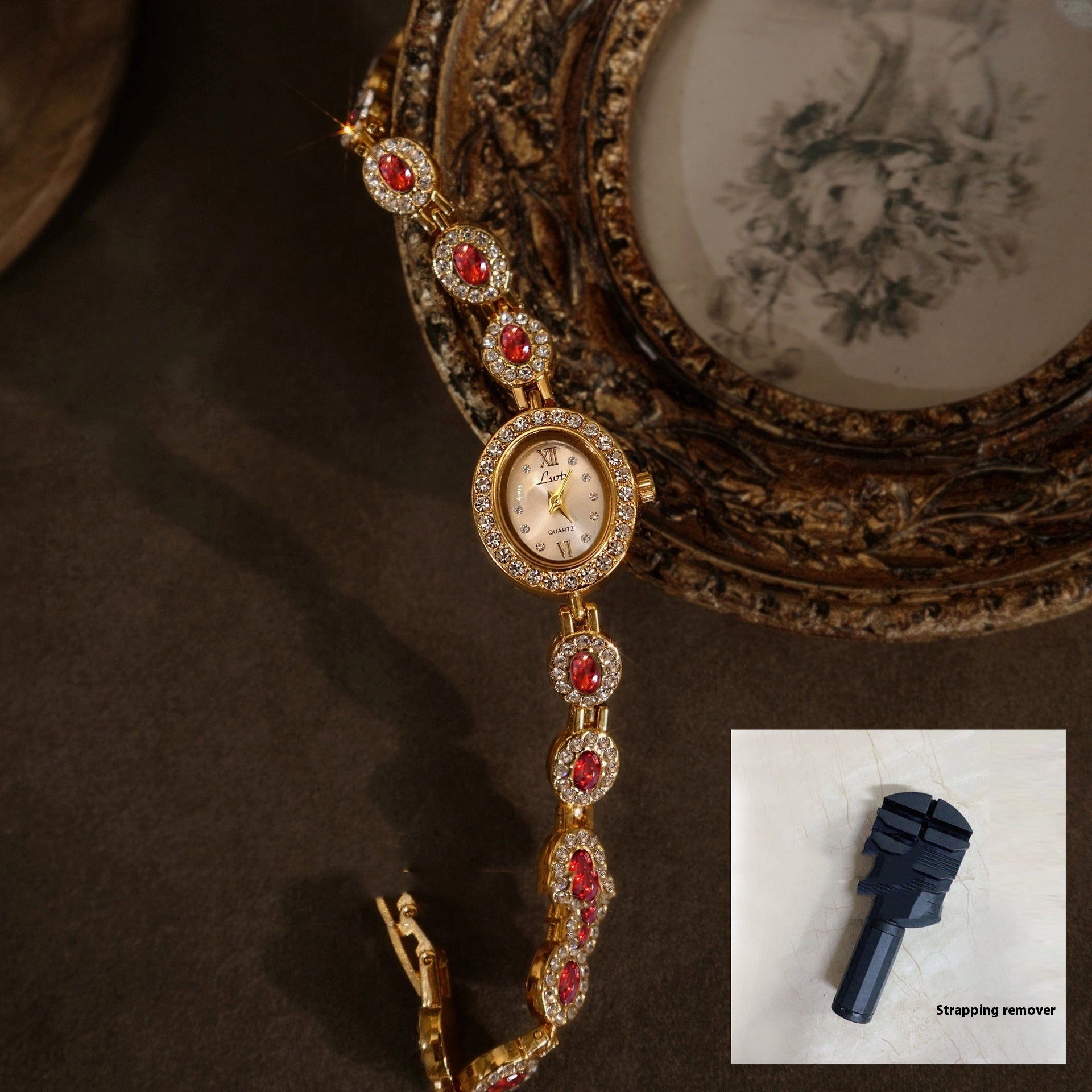 Women's Mid-ancient Oval Colorful Treasure Rainbow Light Luxury Watch