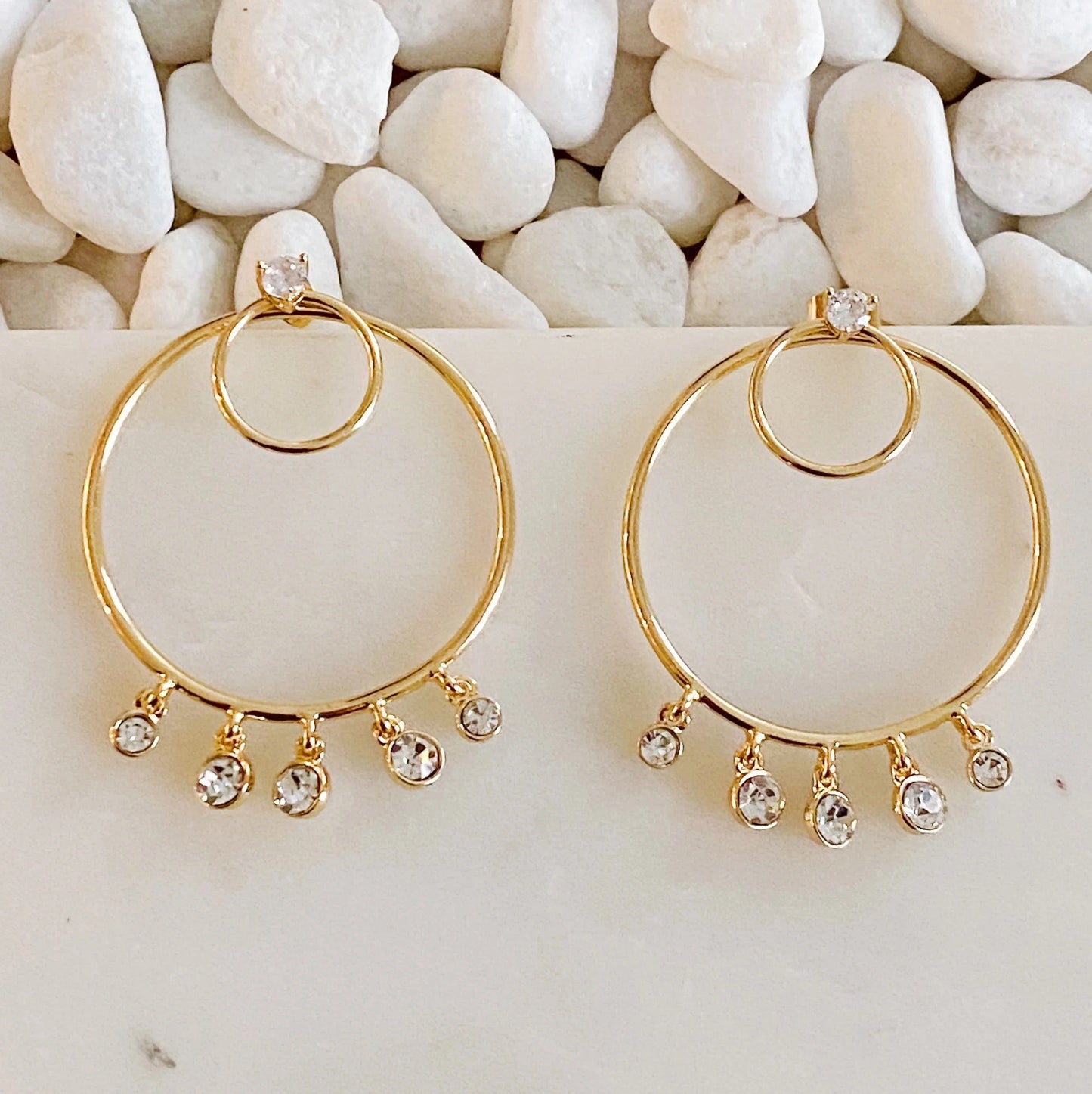 Double Circle Front Back Hoop Earrings