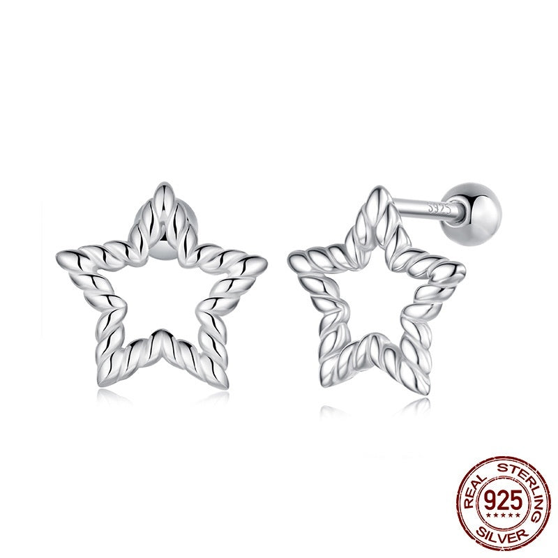 S925 Sterling Silver Star Stud Simple Classic Earrings