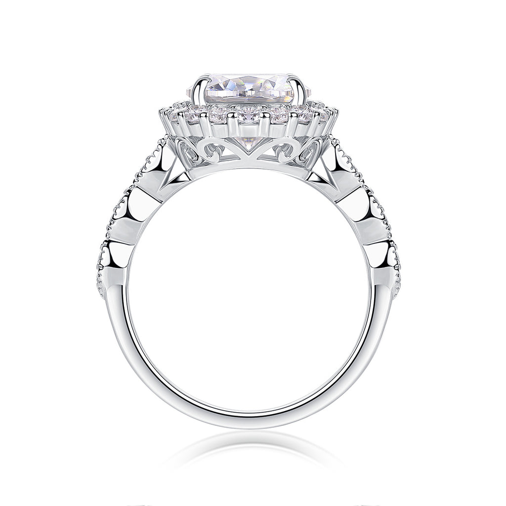 Star-studded - A Wedding Ring Set With Top-quality 3-carat Moissan S925 Silver And Platinum-plated Diamond. The Ring Can Be Inspected With A Diamond Pen