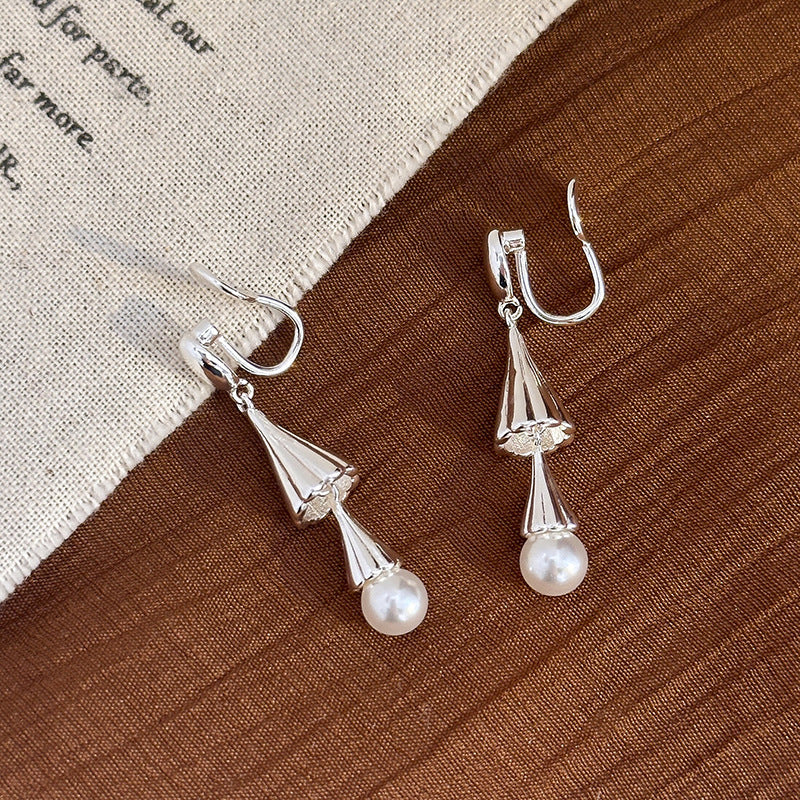 Long Wind Chime Pearl Mosquito Coil Plate Ear Clip