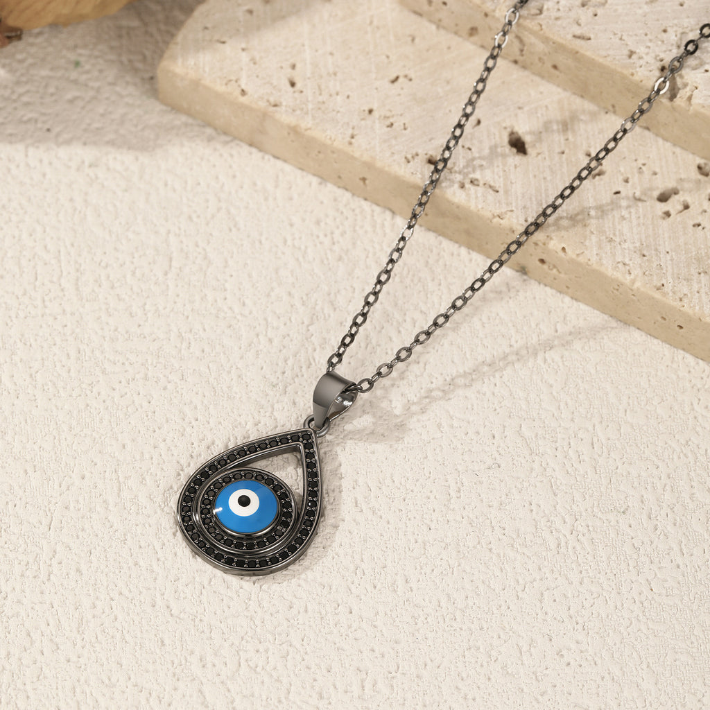 S925 Sterling Silver Dark Series Funny Ghost Big Eye Necklace For Women